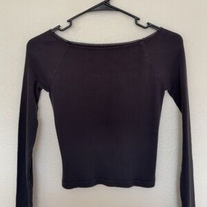 Brandy Melville Chic Black Long Sleeve Women's Top